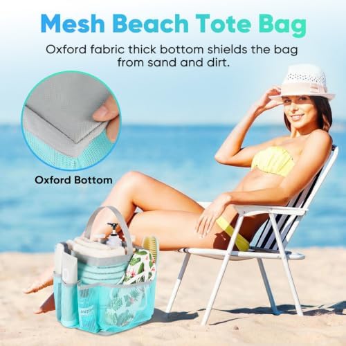EUDELE Mesh Shower Caddy Portable, 8-Pocket Large Capacity, Quick Dry, Easy Clean, for Beach, Swimming, Gym, Travel - Image 6