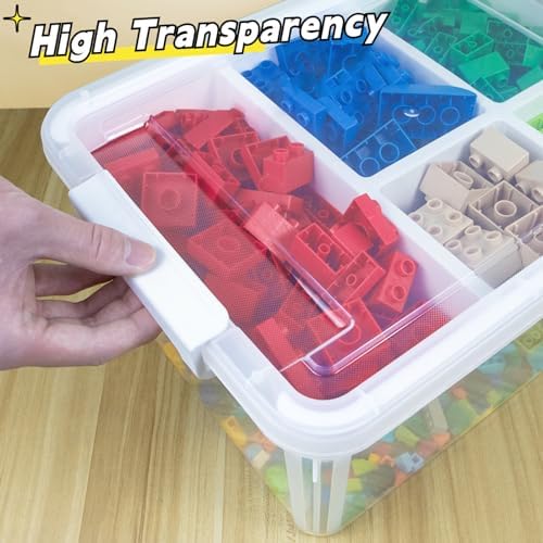 Creahaus 17 Quart Plastic Storage Box with Removable Tray Durable Craft Organizers and Storage Stackable Storage Container for Organizing Bead, Art, Sewing, Playdoh (Clear) - Image 4