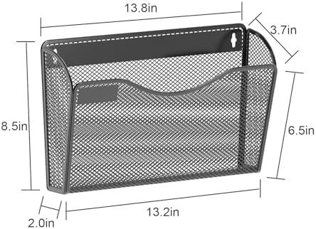 samstar 6 Pack Mesh Wall Mounted File Holder Metal Wall File Pocket Mail Organizer for Office/Home(with Label Panel) - Image 4