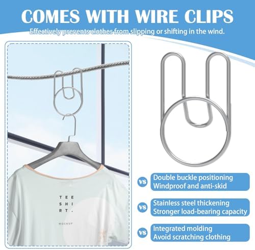 Retractable Clothesline Indoor, Non-Sagging Outdoor Clothes Line Retracting 16.7 Feet Heavy Duty Laundry Line Retractable Wall Mounted Clothes Line Outdoors (White, Square) - Image 3