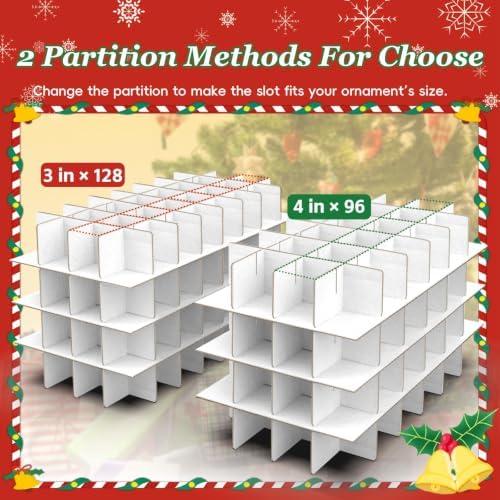 SeasonBliss Christmas Ornament Storage Box, Large Holds 128 Balls, Red - Image 5