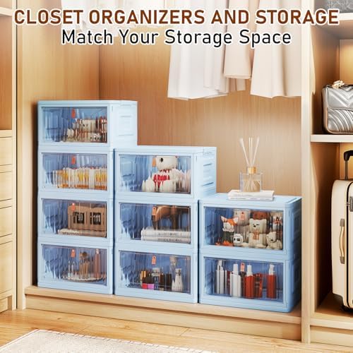 Wise Oannes Closet Organizers and storage with Wheels, 23QT Blue - Image 5