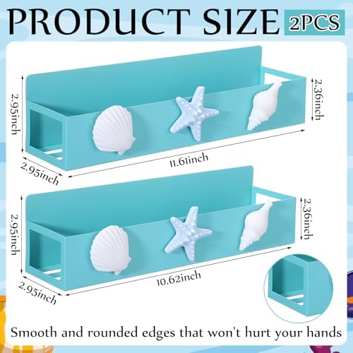 Beeveer 2 Pack Seashells and Starfish Magnetic Fridge Shelf Spice Rack - Image 3
