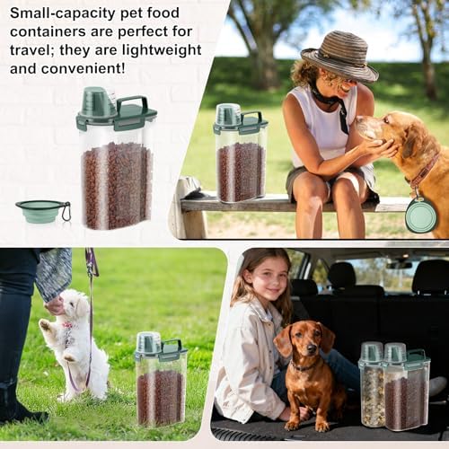 3-5Lbs Airtight Small Dog Cat Pet Food Storage Container-Darck Green 2Pack - Image 7