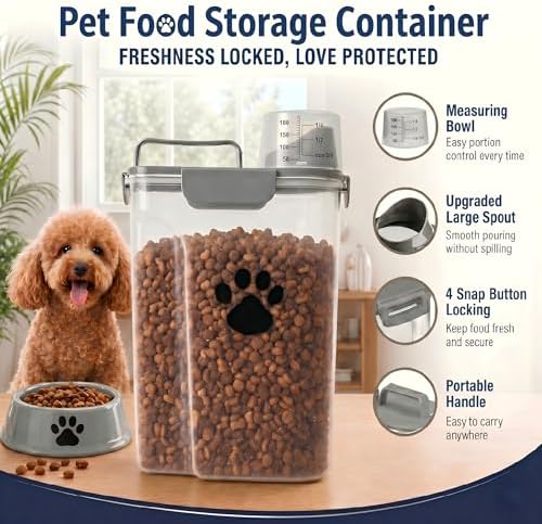 5-7Lbs Airtight Dog Cat Food Storage Container with cleaning brush - Image 3