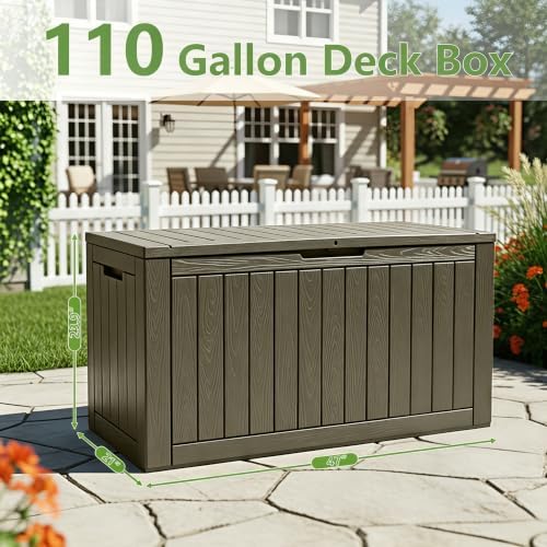 Outdoor Storage Box Waterproof, 110 Gallon Deck Box for Patio Storage - Image 2