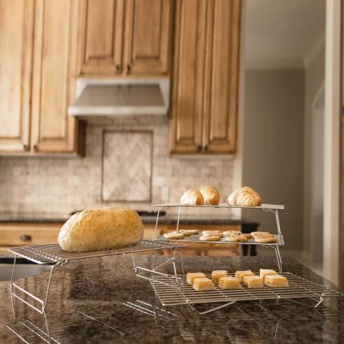 Kitchenatics 4-Tier Stackable Cooling Rack Space Saving Baking Set, 15x10" - Image 3