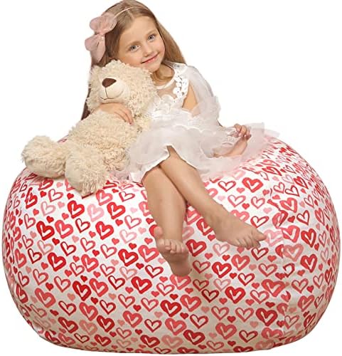 WEKAPO Stuffed Animal Storage Bean Bag Chair Cover for Kids by Wekapo