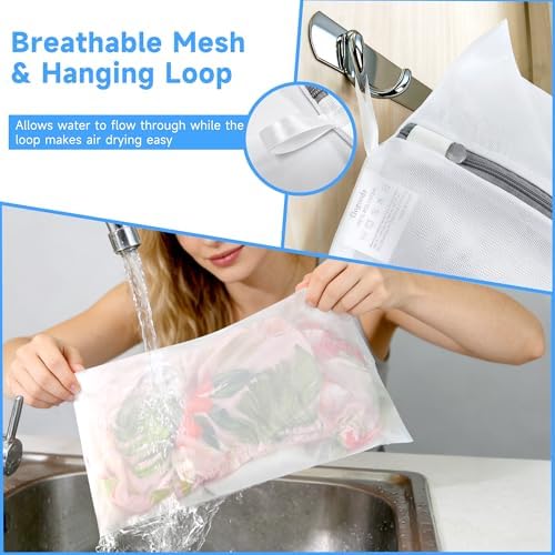 GOGOODA XL Mesh Laundry Bags, 4-Pack Large Wash Bags with Auto-Lock Zipper - Image 2