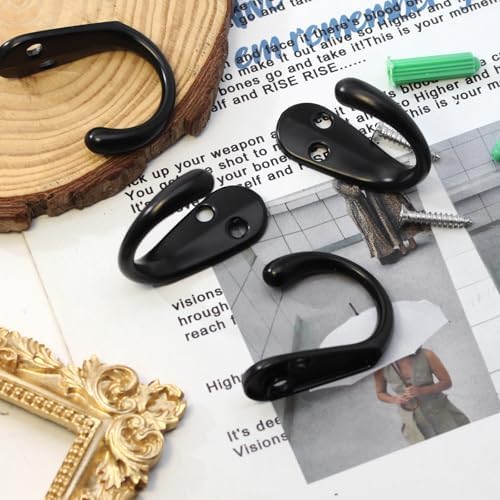Bonsicoky 10 Pcs Wall Mounted Coat Hooks, Black - Image 5