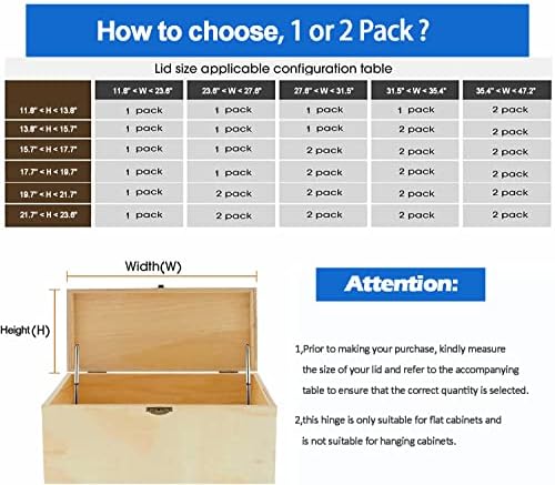 HBL' 1 Pack | Toys Box Hinges Soft Close, Lid Support Chest Hinges - Image 4