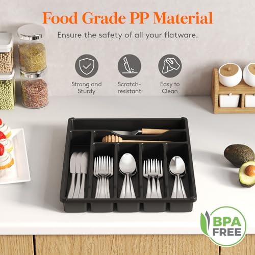 Lifewit Silverware Drawer Organizer Tray, Cutlery Storage for Kitchen - Image 5
