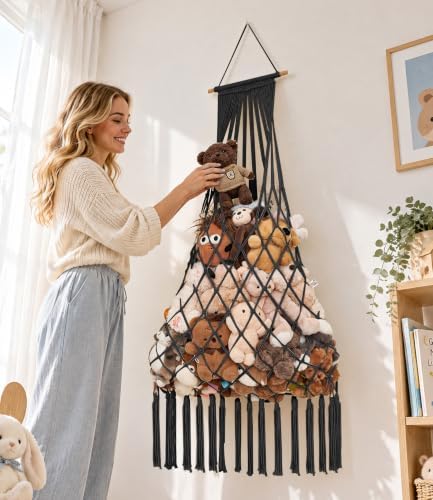 Stuffed animal net Hammock - Large 44'' H, Space-Saving (Black) - Image 2