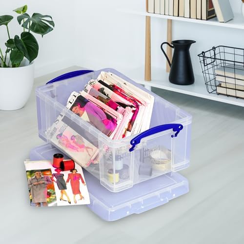 Really Useful Box 9L Stackable Plastic Storage Containers, Clear, 2-Pack - Image 4