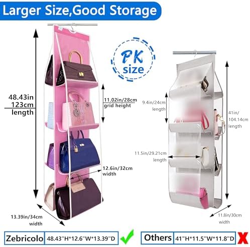 Purse Organizer for Closet, Heavy Duty Hanging Handbag Storage - Image 3