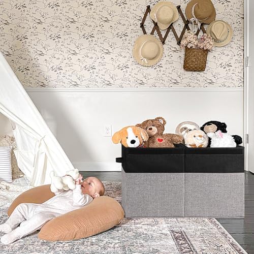 INDRESSME 85L Large Toy Storage Box with Lid Collapsible Organizer Bin - Image 3