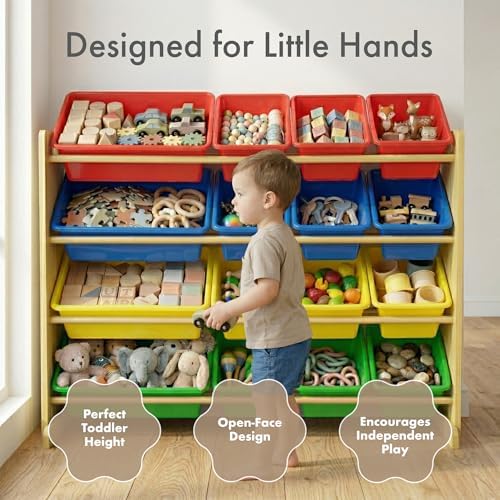 Humble Crew Kids Toy Organizer with 16 Bins, 4 Tier Storage for Playroom - Image 2