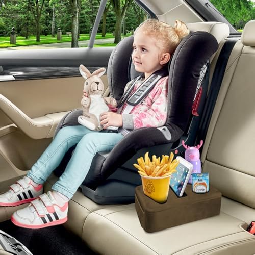 4 Hole Couch Cup Holder Tray, Cup Holder for Bed Suitable for Cup Holders on Sofas, beds, Camping, RVs, Cars, and Beaches.Brown - Image 4