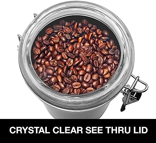 Oggi 36-Ounce Stainless Steel Canister with Clear Acrylic Lid and Locking Clamp - Image 4