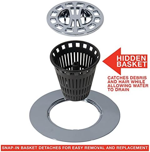 Danco Snap-in Shower Drain Cover with in-Drain Hair Catcher, 4-1/4" Round, Chrome Strainer, (10529) - Image 3
