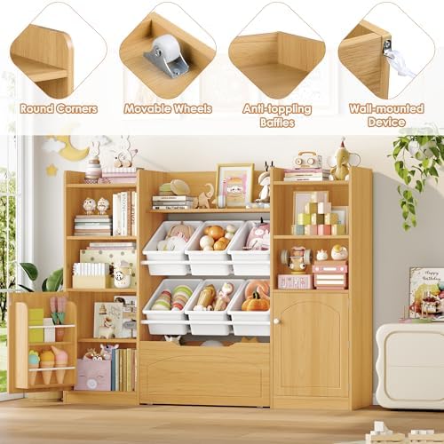 FINETONES Montessori Bookshelf and Toy Storage Organizer for Kids - Image 6