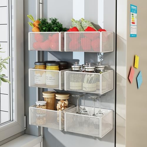 Magnetic Shelf Fridge Basket Bin for Washer Dryer Locker Whiteboard Cabinet - Image 2
