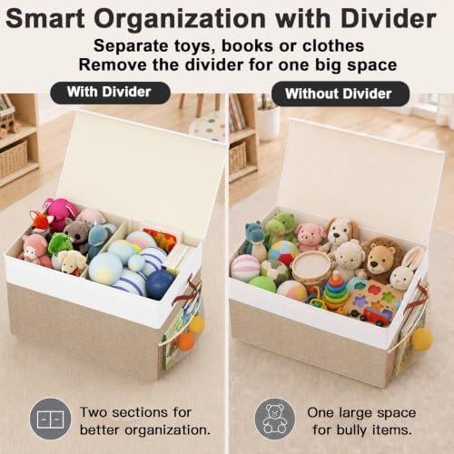 Large Toy Storage Box with Lid, Toy Chest Organizer Bin for Kids - Image 3