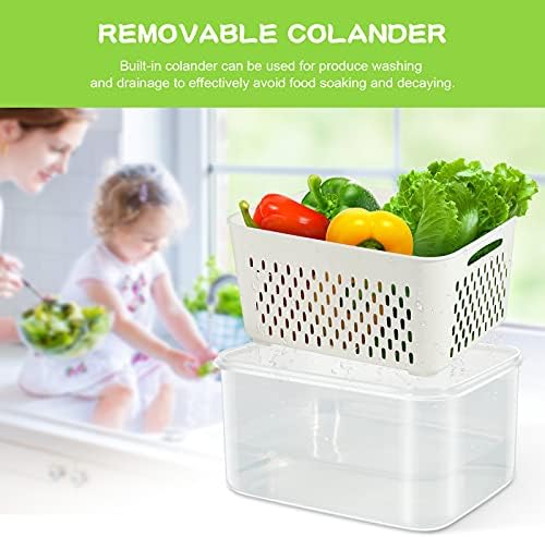 TBMax 12 Pieces Fruit Storage Containers for Fridge Organizers and Storage, 6 Pack Large Produce Saver with Airtight Lid & Colander for Berry Lettuce Salad Vegetable Storage, Refrigerator Organizer - Image 6