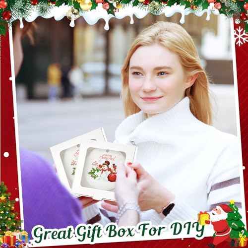 Dunzoom 25 Pcs Christmas Sublimation Blanks Ornament Gift Box, White - Image 5
