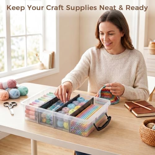 Citylife 4PC Storage Bins with Lids,Storage Box with Dividers - Image 4