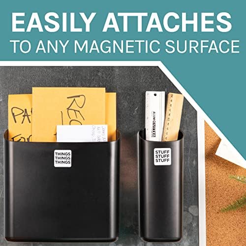JS Jackson Supplies Black Lint Bin with Magnetic Back (Set of 2), Large and Small Space Saving Trash Bins and Organizers for Laundry Room and Kitchen, Wall Mountable - Image 6
