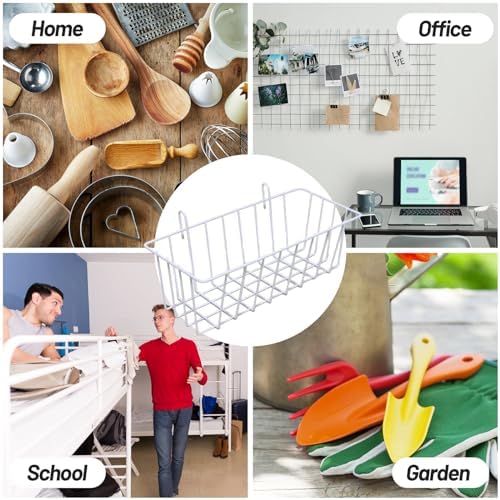 3PCS Wire Baskets,Metal Wire Storage Basket,Wall Hanging Bin and Display Basket for Kitchen,Cabinet,Pantry,Bathroom,Home Decor Supplies,Potted Plants,White - Image 5