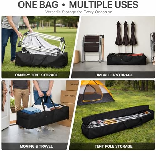 2 Pcs 83 x 16 x 12 Inch, 260 L Large Storage Duffle Bag Black - Image 5