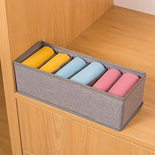 Qozary 3 Pack Sock Underwear Drawer Organizer Dividers, Collapsible Cabinet Closet Storage Boxes for Clothes, Socks, Lingerie, Underwear, Tie, Belt, Baby, Bedroom - Image 5