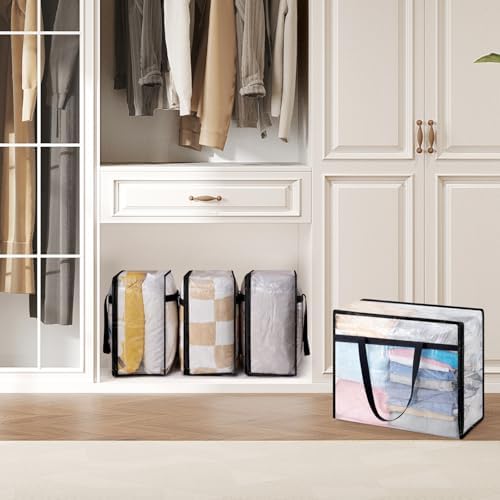 Lifewit 2 Pack Clear Storage Bags, 45L Clothes Organizer with Zipper - Image 5