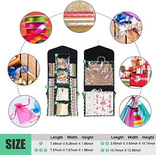SumDirect Black Double Sided Hanging Gift Wrap Organizer, Wrapping Paper Gift Bag Storage - Image 3