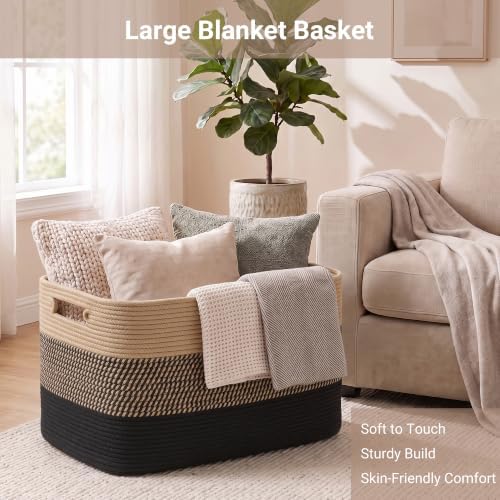 108L Extra Large Rectangle Laundry Hamper, Jute/Black, 25"x16"x16" - Image 3