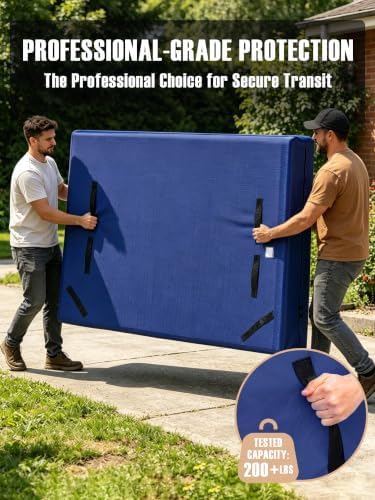 Heavy Duty Ergonomic Handles Mattress Moving Bag, Blue, Queen, 2 Pack - Image 4