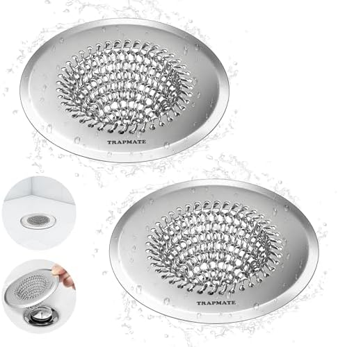TRAPMATE Bathroom Sink Drain Strainer, 4.4" Patented Shower Hair Catcher by TRAPMATE
