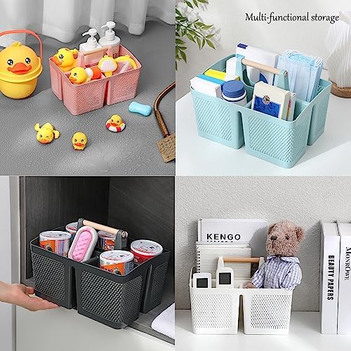 rejomiik Portable Shower Caddy Basket Plastic Cleaning Caddy Organizer Storage Tote with Handle for Bathroom, College, Dorm Room Essentials, Black - Image 4