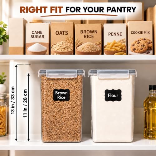 2 PC [7 Qt/ 6.5L/ 220 Oz] Large Flour Storage Containers with Airtight Lids - Image 6