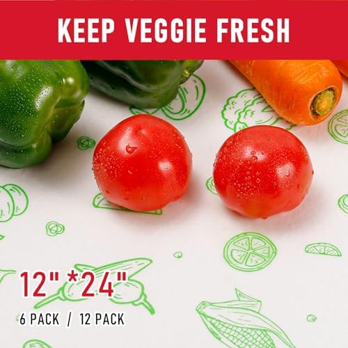 Cooyes Refrigerator Liners, Premium Absorbent Fridge Mats Non-Slip Washable, 12" x 24" Refrigerator Shelf Liners and Mats for Glass Shelves & Kitchen Cabinets, Non-Adhesive(6 PCS Green Veggie) - Image 5
