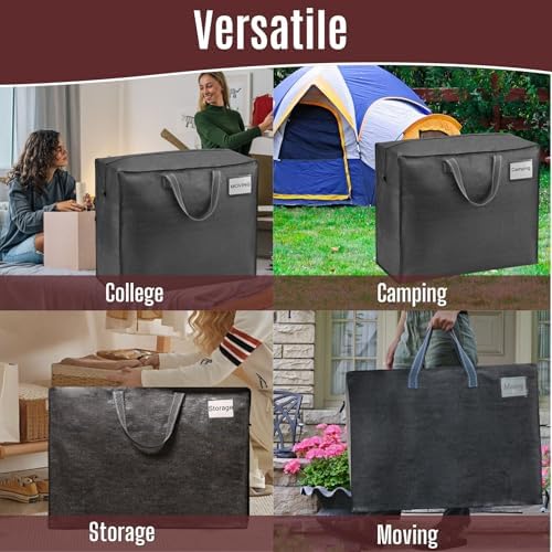 VENO Heavy Duty Moving Bags, Storage Bags, 27 Gallon, Dark Gray, 4 Pack - Image 6