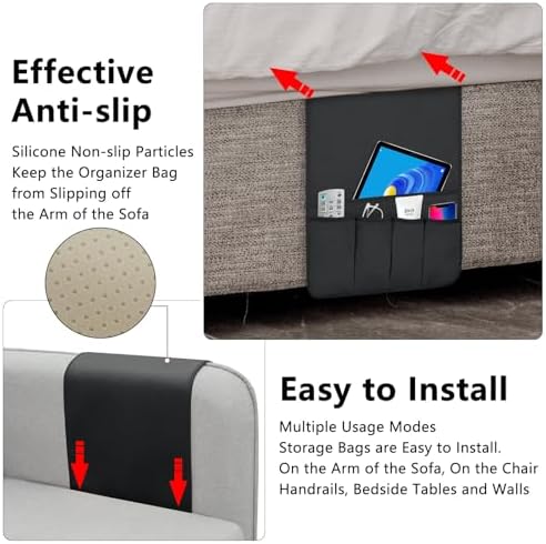 Remote Control Holder for Armchair Caddy, Remote Holder with 5 Pockets - Image 4