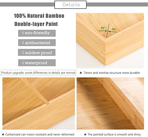 3-Tier Bamboo Drawer Spice Rack Wooden Kitchen Cabinet Spice Organizer Spice Jar Holder, Medicine/Health Care/Vitamin Bottles Storage Rack (Pre-Measure Drawer Dimensions), 1 Pack Drawer Rack - Image 4
