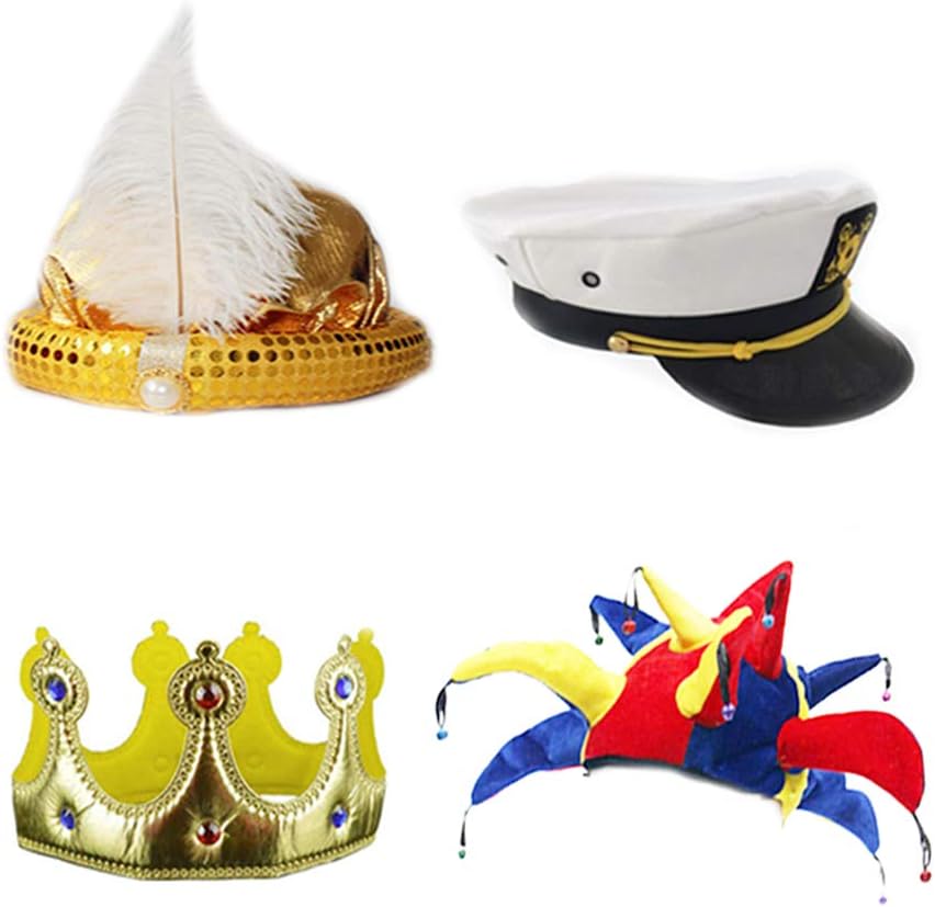 Novelty Party Hats,Funny Costume Hats,6 Assorted Dress Up Party Hats for Adult