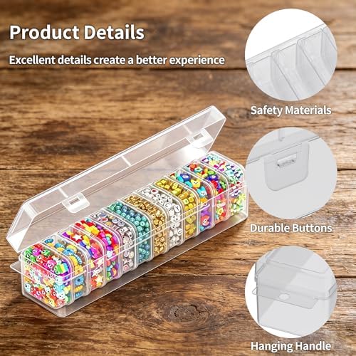 Bead Organizer Box, 13 Pcs Compartments Clear Plastic Storage Containers Set for Bracelet Making DIY, Jewelry, Small Parts - Image 4