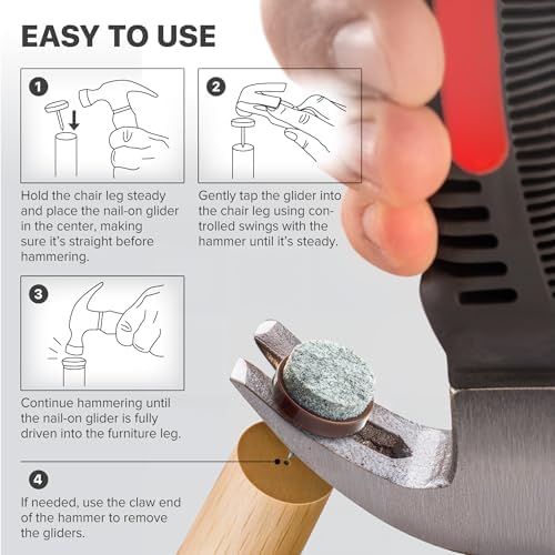 X-Protector Nail-On Furniture Pads Hammer - Small Magnetic Claw Hammer - Image 5