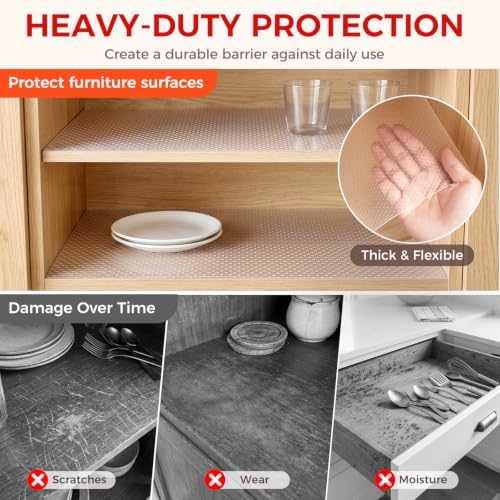BAGAIL Refrigerator Shelf Liner, Non-Slip Drawer Cabinet Liner, 24"x30' - Image 4
