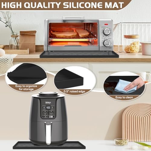 Silicone Heat Resistant Mat For Air Fryer-18''x15''x0.5''Perfect for Ninja,Cosori,Chefman and Most Air Fryers Bottom Silicone air fryer accessories-Protects Countertops From Damage and Scratches - Image 3